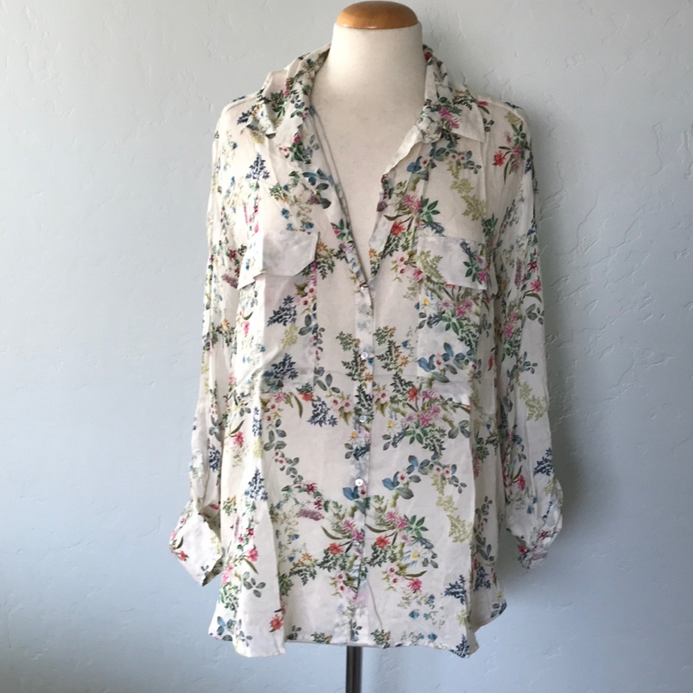 Zara floral button down